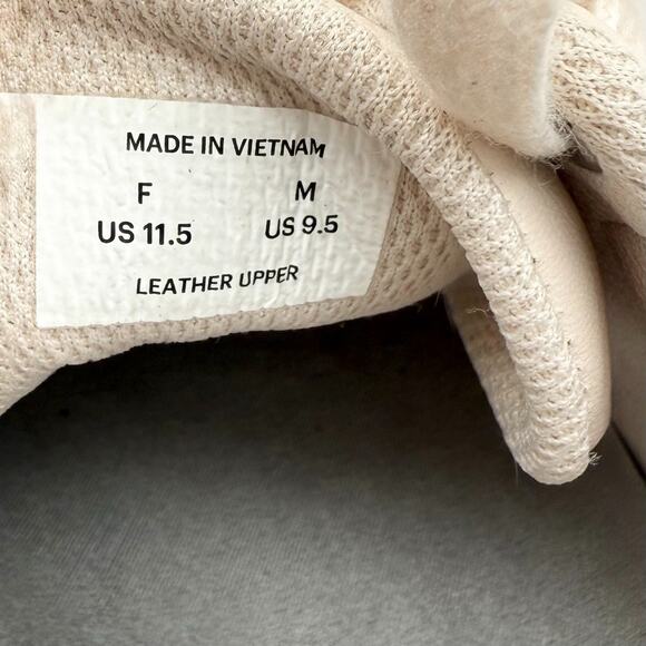 Everlane Cream Leather Court Sneakers Men 9.5 Women 11.5 Low Top Casual Shoes - Picture 12 of 14